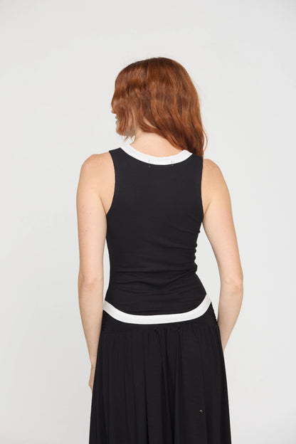 Marine Color Blocked Rib Tank