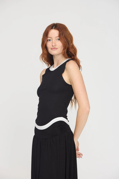 Marine Color Blocked Rib Tank