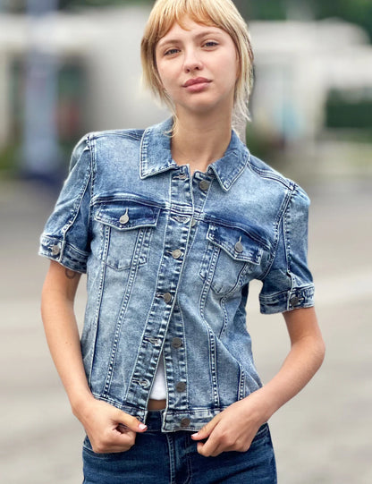 Puff Sleeve Denim Jacket