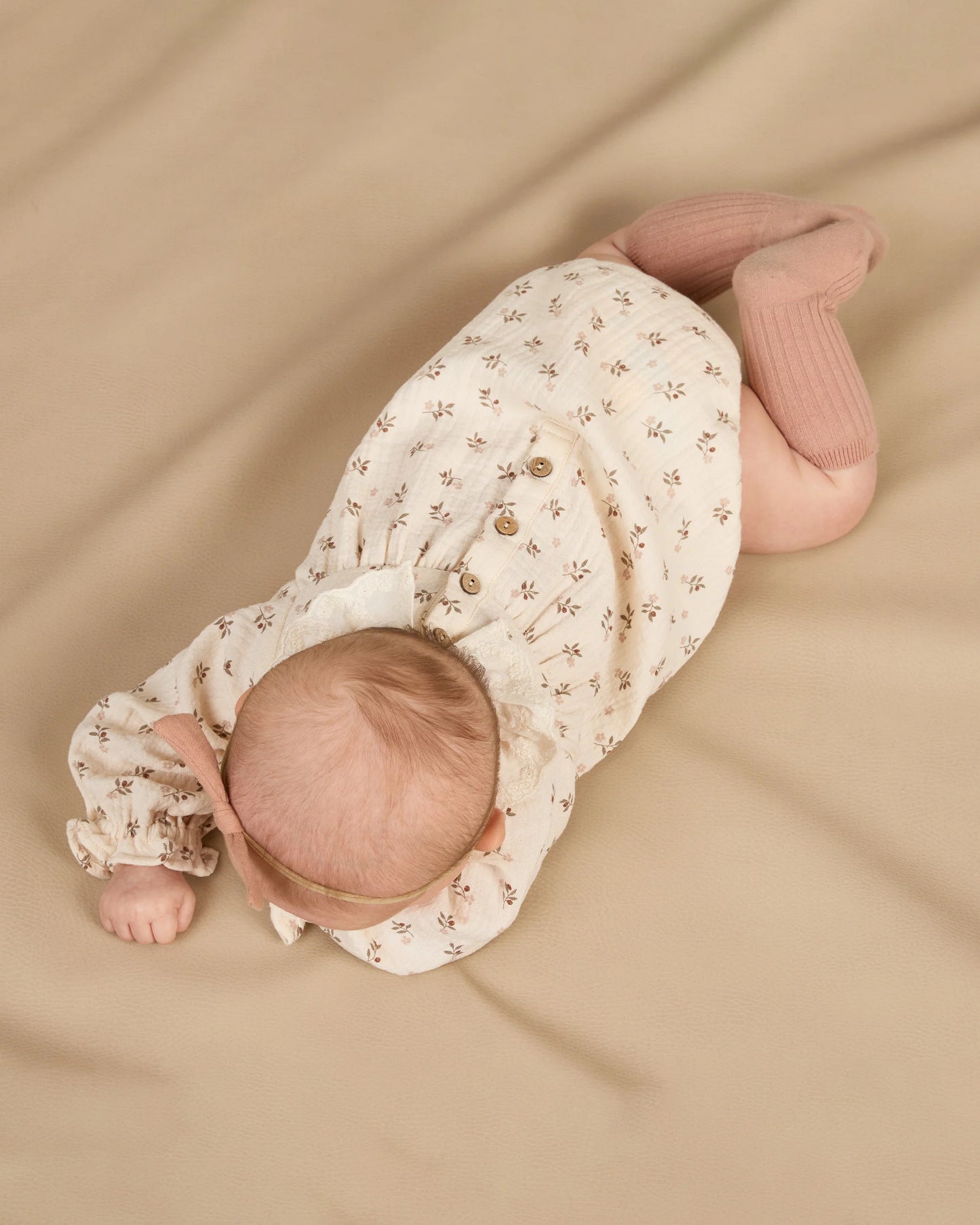 Collared Bubble Romper in Holly Berry