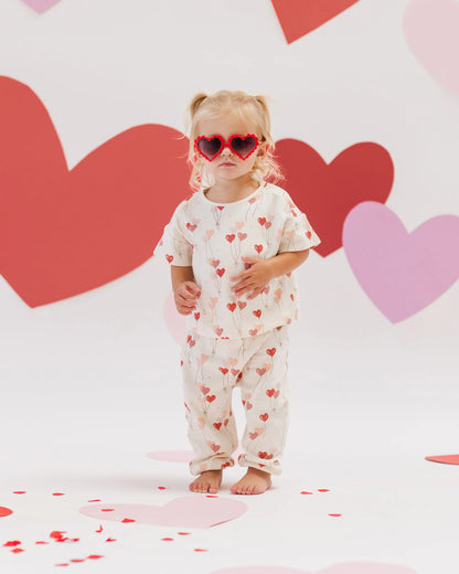 Heart Balloon Jersey Tee + Pant Set