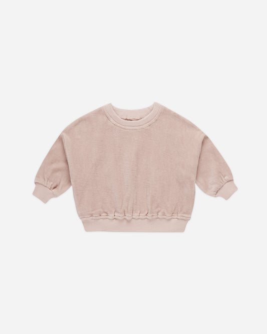 Velour Relaxed Sweatshirt in Blush