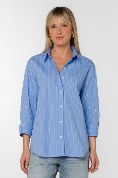 Suri Frosty Blue Stripe Shirt