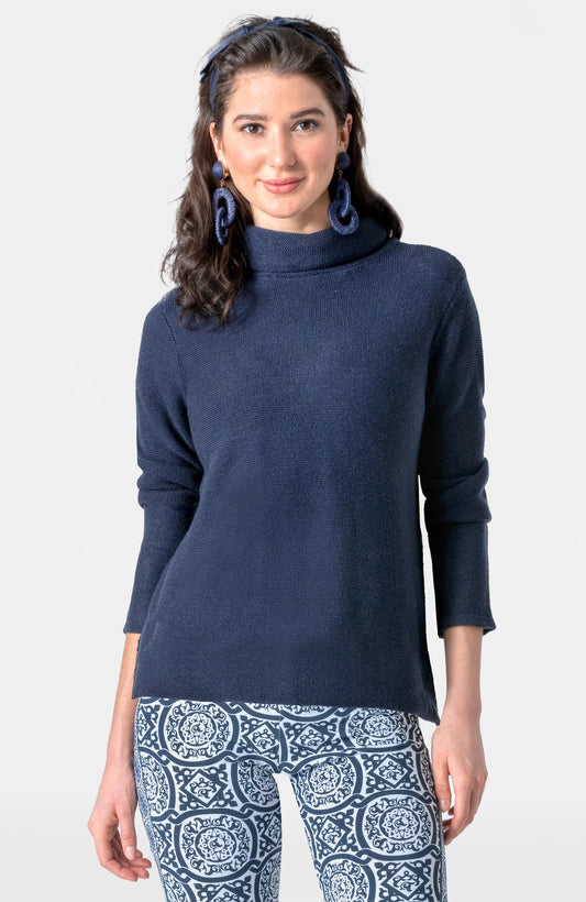 Knit Knit Turtleneck Sweater in Navy