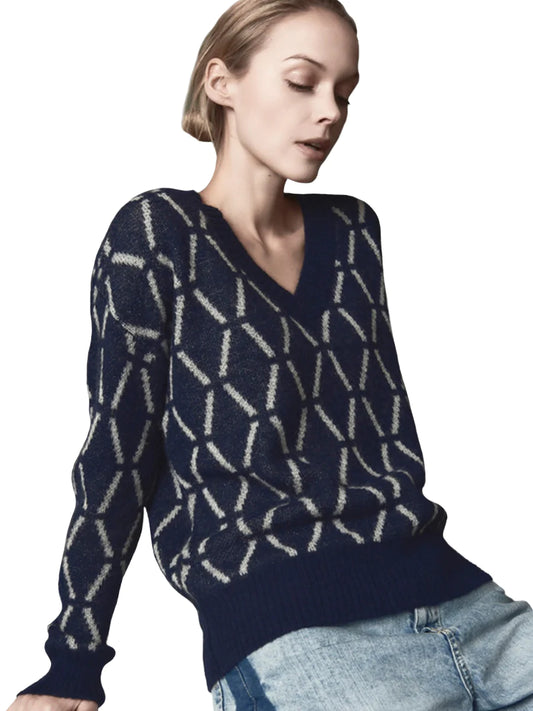 Broken Diamond V-Neck Sweater