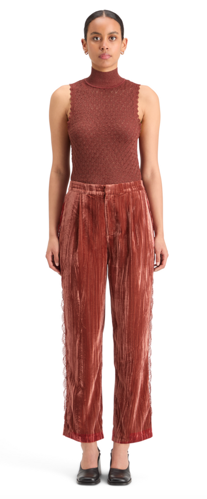 Metallic Pointelle Knitted Tank