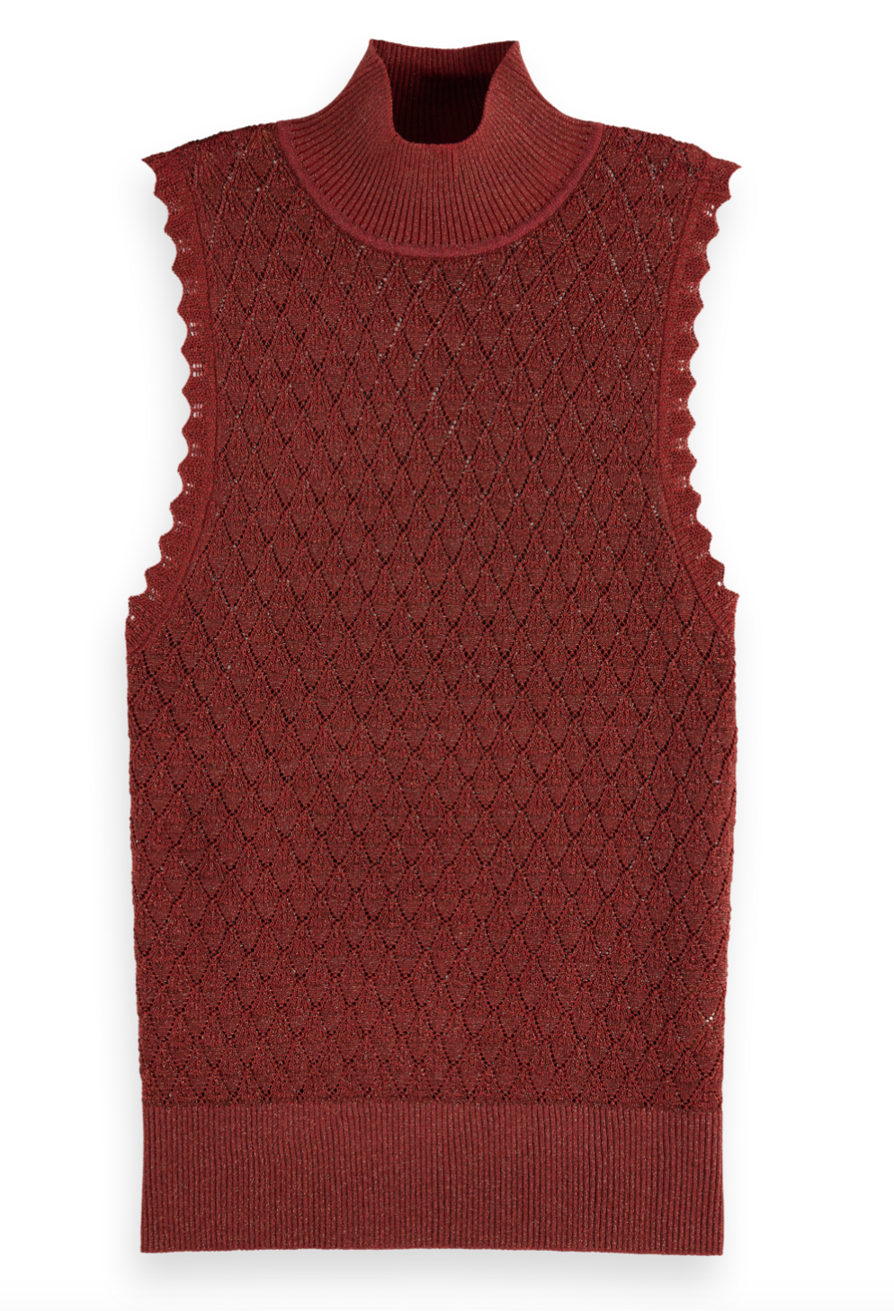 Metallic Pointelle Knitted Tank