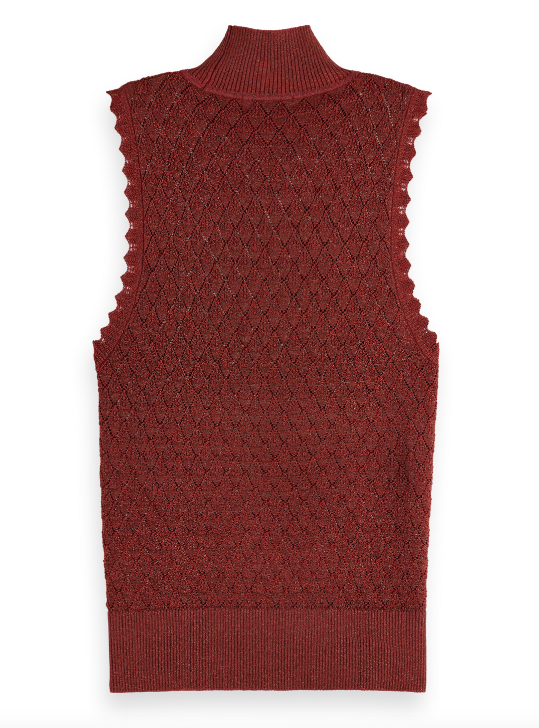 Metallic Pointelle Knitted Tank