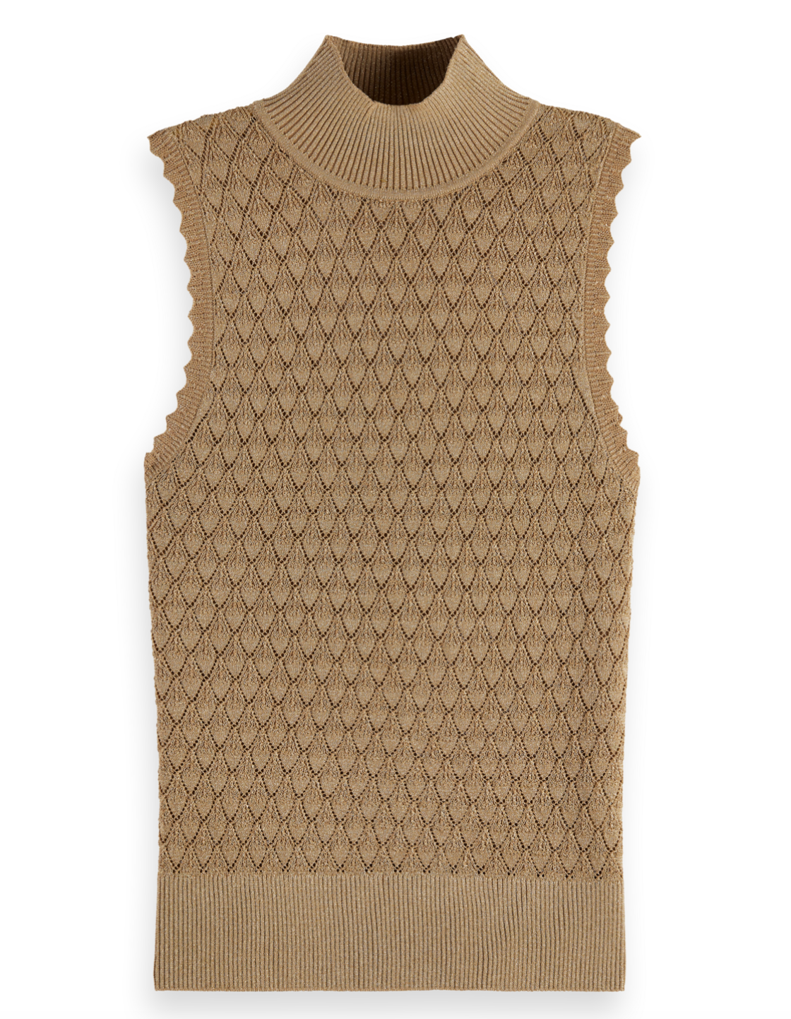 Metallic Pointelle Knitted Tank