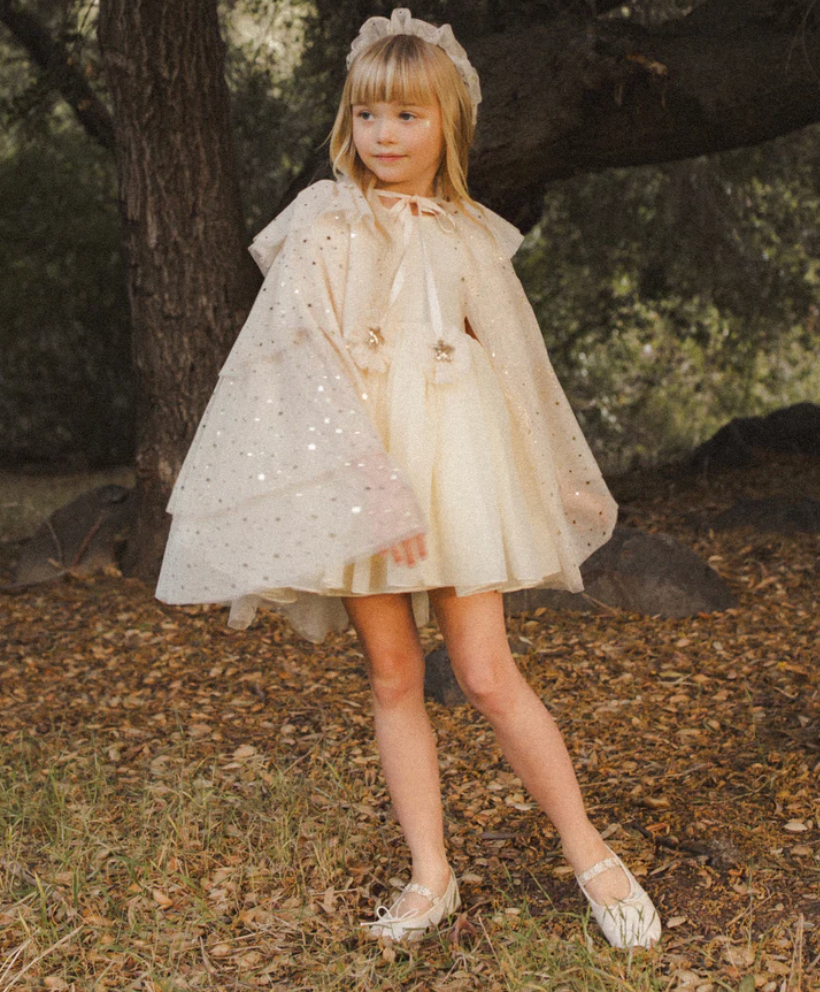 Champagne Stars Tulle Cape