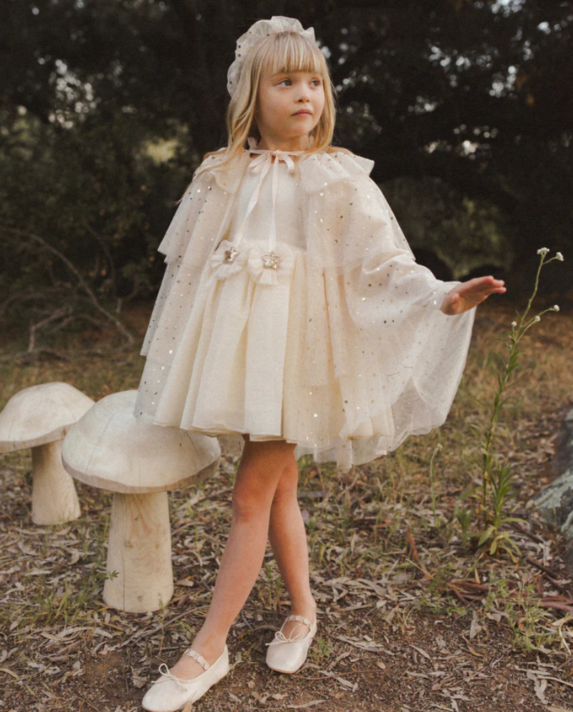 Champagne Stars Tulle Cape