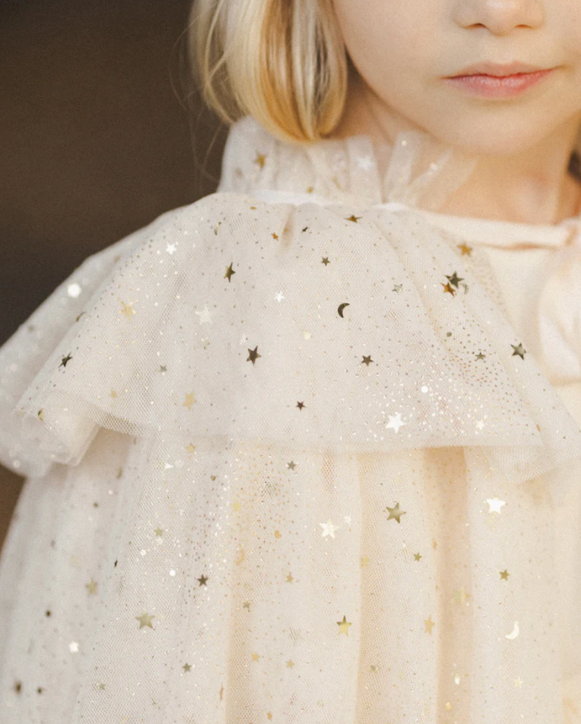 Champagne Stars Tulle Cape