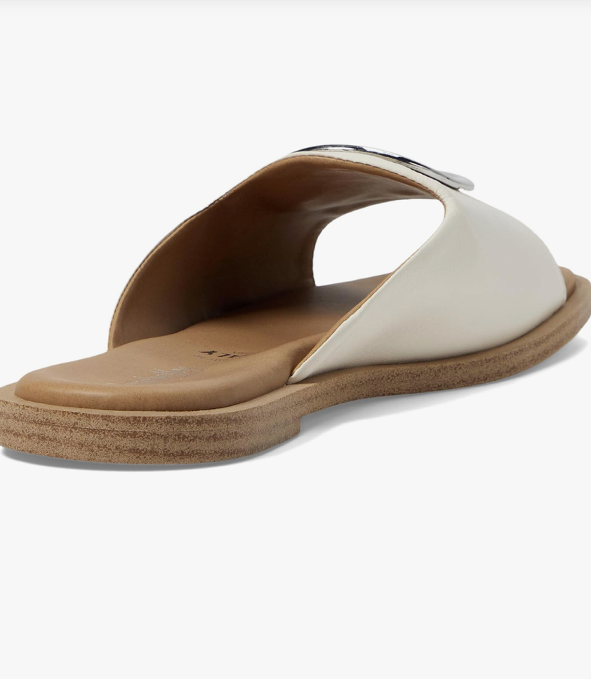 End Of Time Off-White Leather Sandal