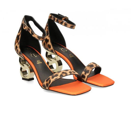 Leopard/Orange Statement Heel