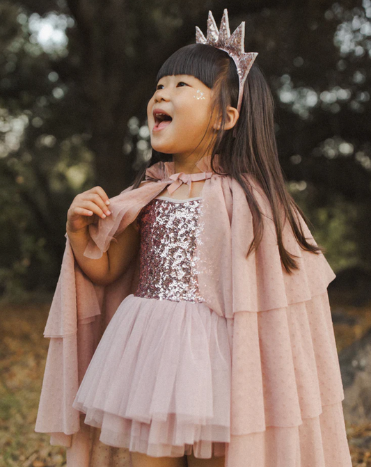 Tulle Cape in Dusty Rose