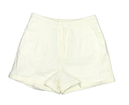 Linen Off White Shorts