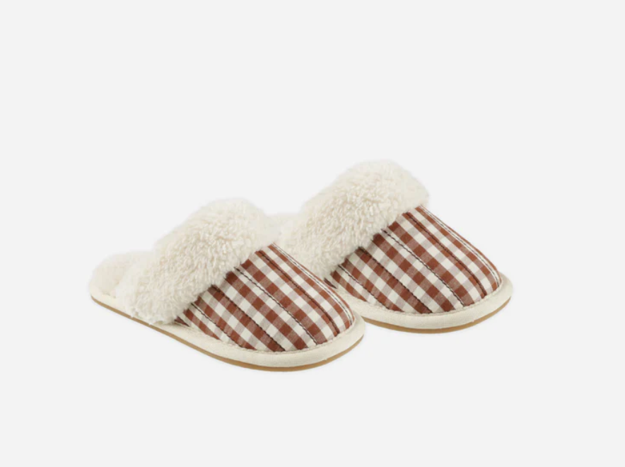 Plaid Kids Slippers