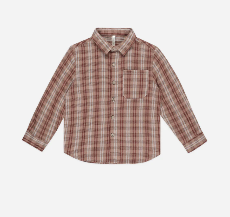 Collared Long Sleeve shirt in Autumn Plaid