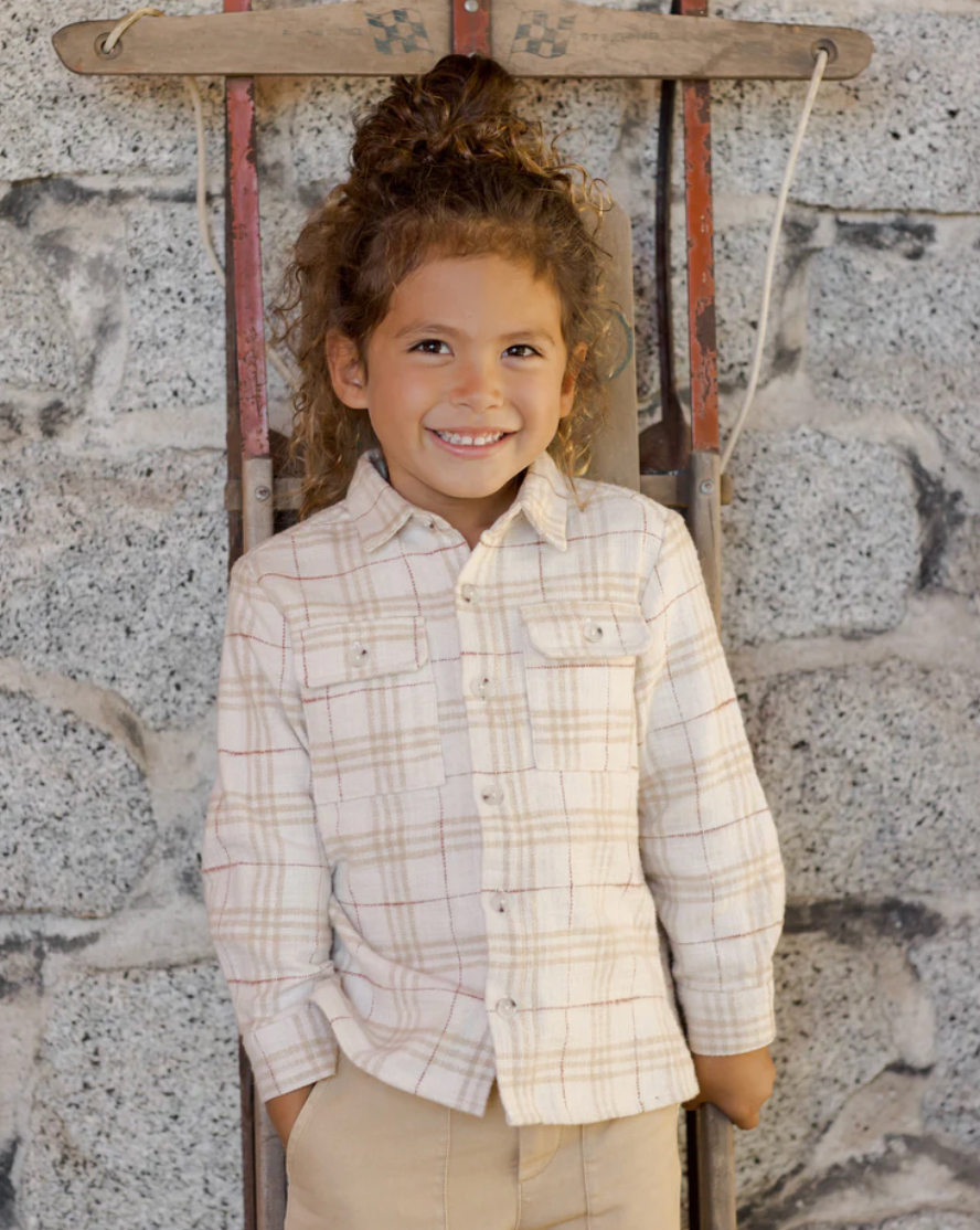 Collared Long Sleeve Shirt in Vintage Plaid