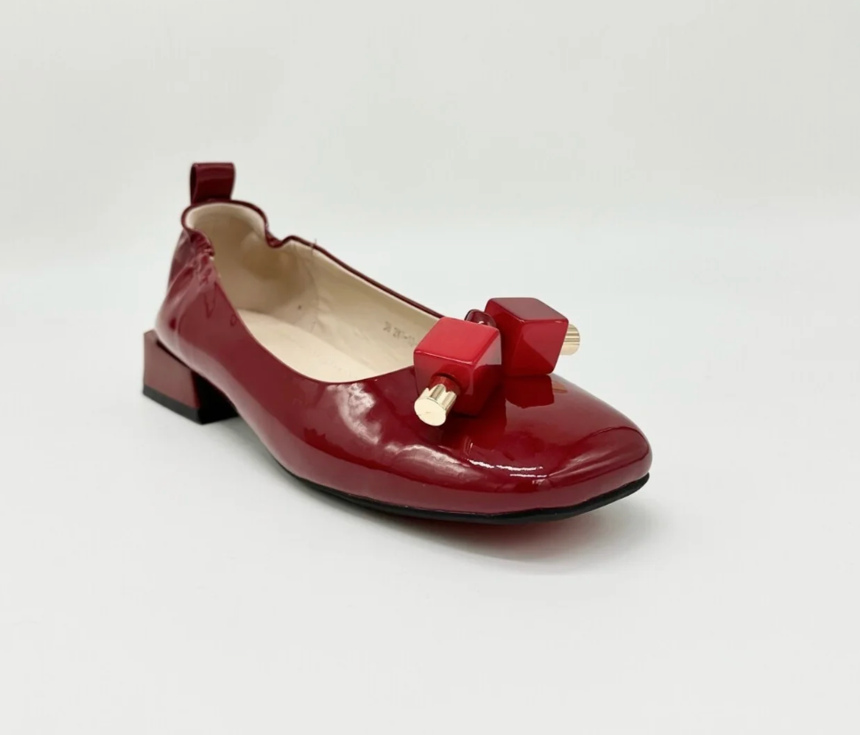 Patent Ballet Flat in Red