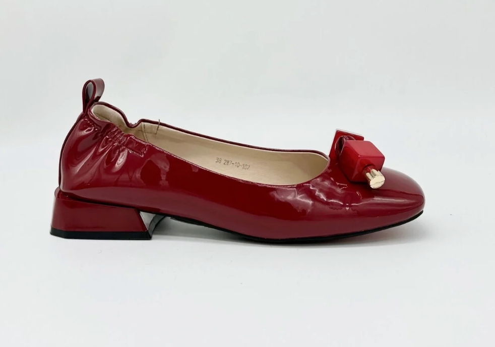 Patent Ballet Flat in Red