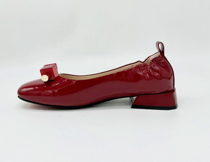 Patent Ballet Flat in Red