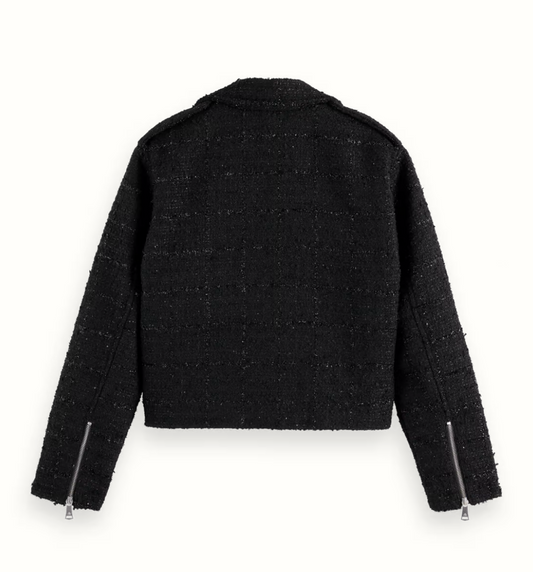 Boucle Tweed Biker Jacket