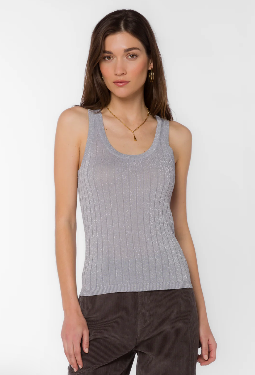 Caryn Shimmer Tank in Grey