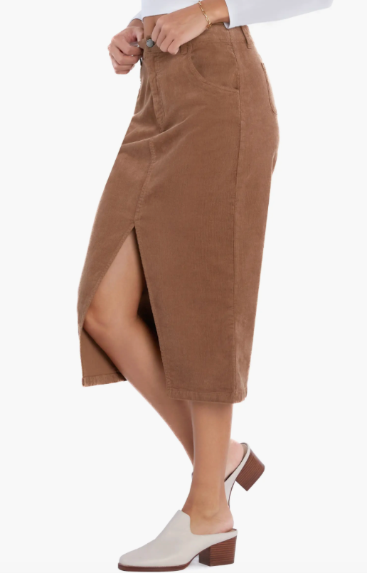 WashLab  Pieced Corduroy Maxi Skirt