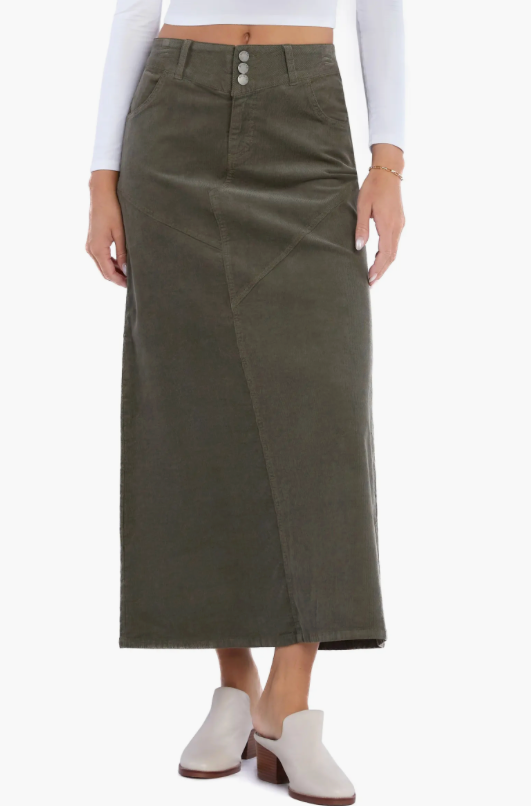 WashLab Pieced Corduroy Maxi Skirt