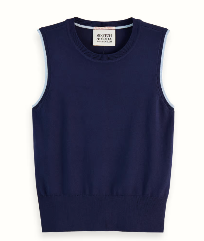 Crew Neck Relaxed Knit Tank Vest