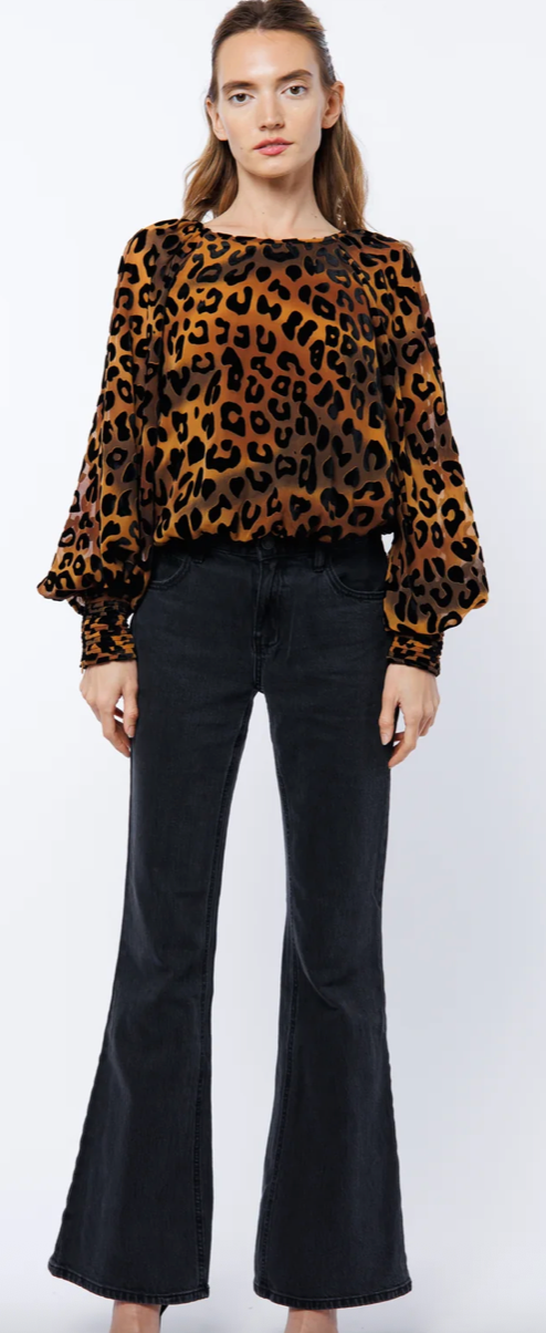 Animal Burnout Bubble Hem Top