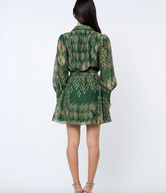 Printed Mini Shirt Dress