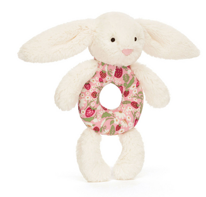 Blossom Cream Bunny 'Berry' Ring Rattle
