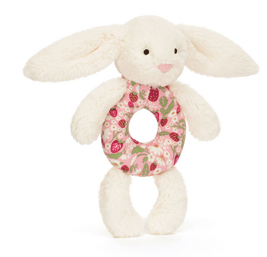 Blossom Cream Bunny 'Berry' Ring Rattle