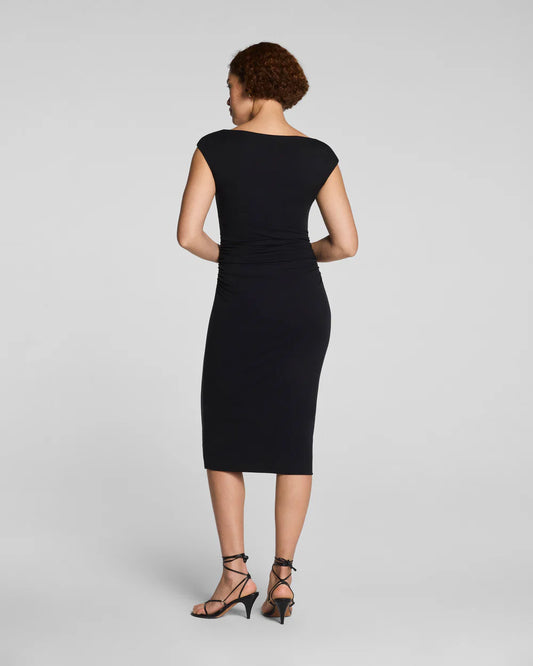 Scoop Neck Ruched Midi Dress