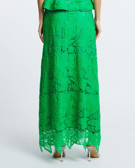 CIEBON Embroidered Lace Midi Skirt