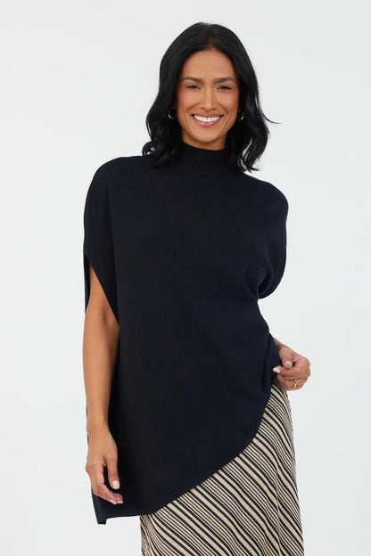 Theo Asymetric Knit Poncho