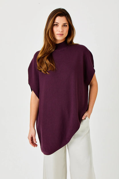 Theo Asymetric Knit Poncho
