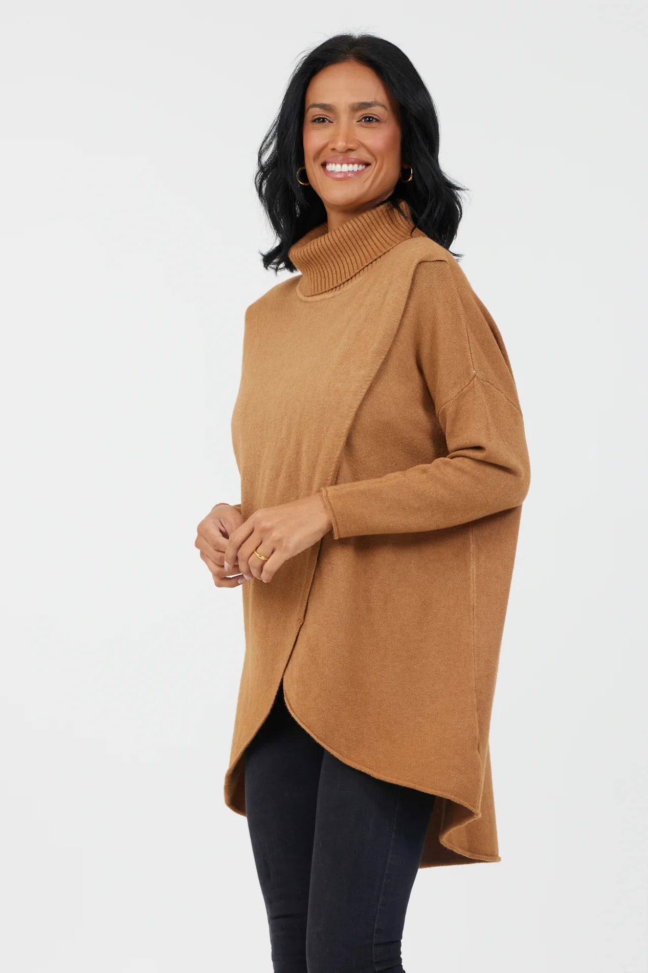 Tiana Cross Front Cowl Neck