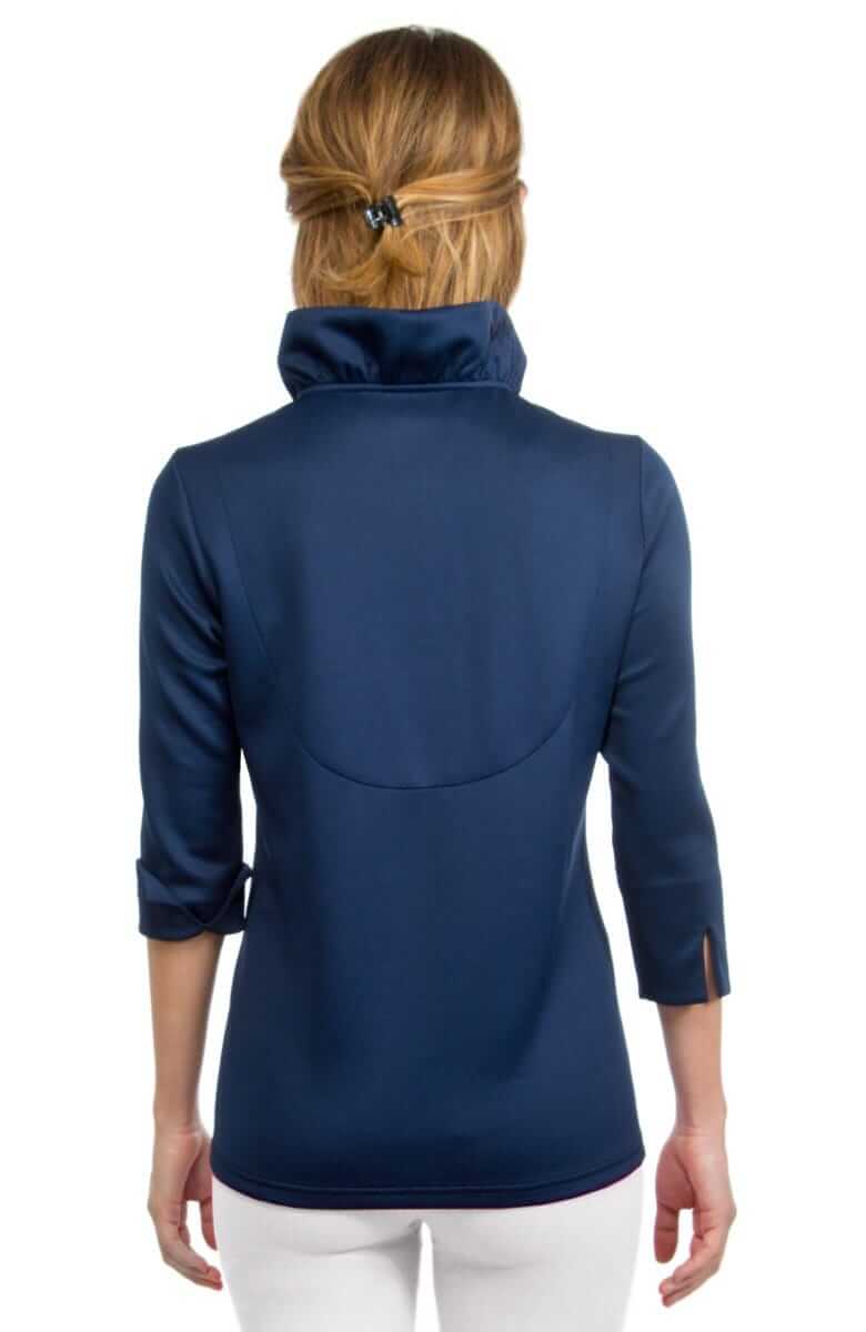 Ruffleneck Classic 3/4 Sleeve Top in Navy