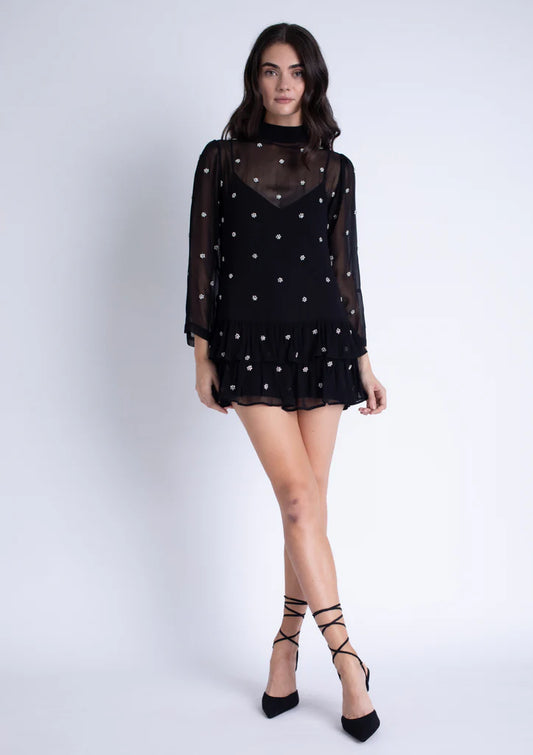 Ella Rhinestone Mini Dress