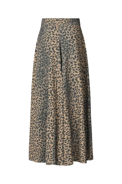 Leopard Print Button Skirt