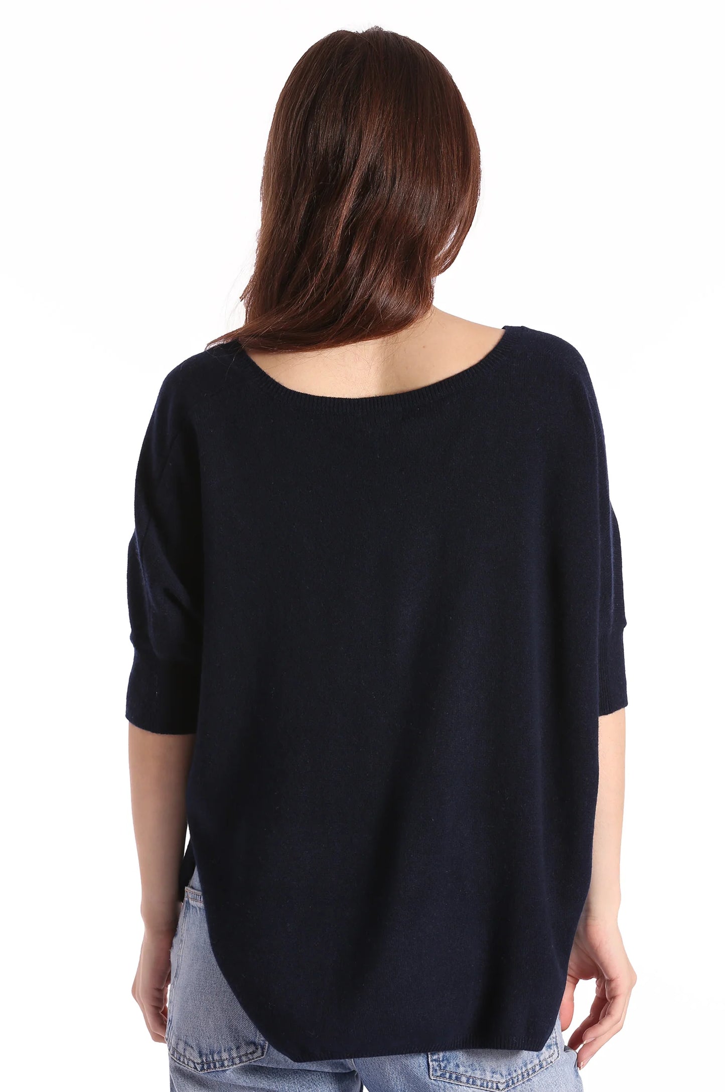 Supima Cotton Cashmere Pow Pow V Neck Sweater in Black or Brown Sugar