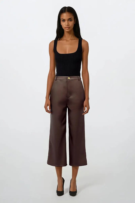 Vegan Butter Leather Culotte Pants