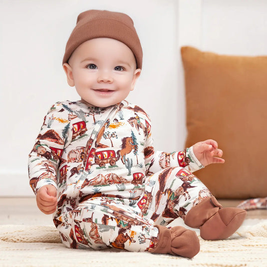 Baby Boy Bamboo Romper & Accessories -  Western Spirit