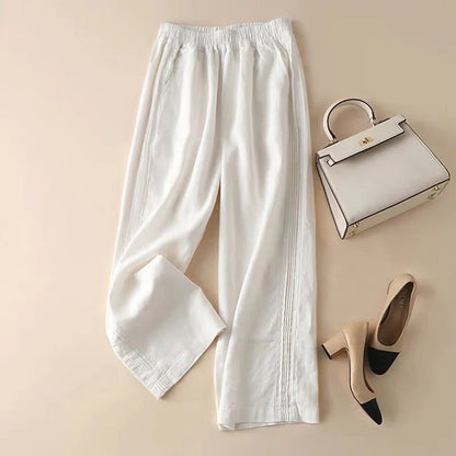 Linen Wide leg straight pant