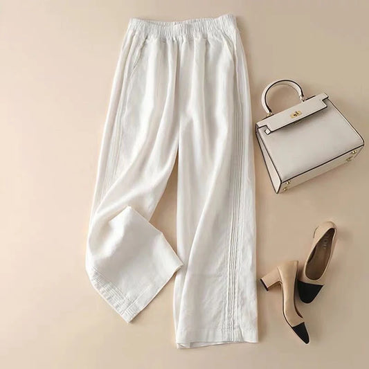 Linen Wide leg straight pant