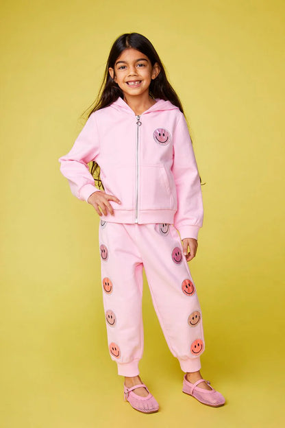 Alexia Smiley Face Zip Up Hoodie And Sweatpants Set