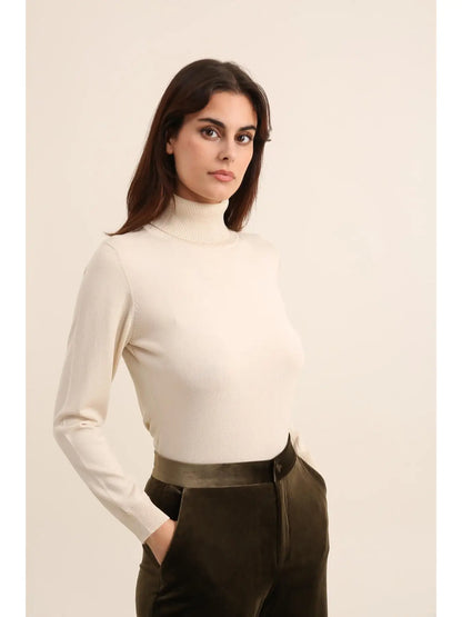 Turtleneck Sweater in Tencel & Lurex Knit